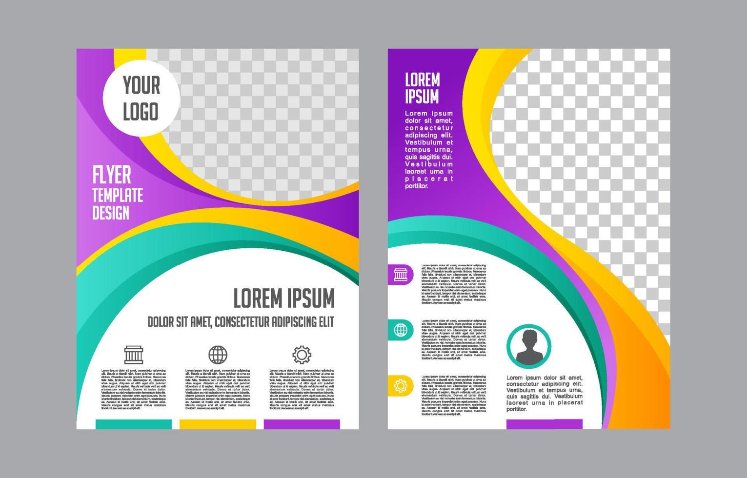 conjunto de plantillas de volante de negocios coloridos vector