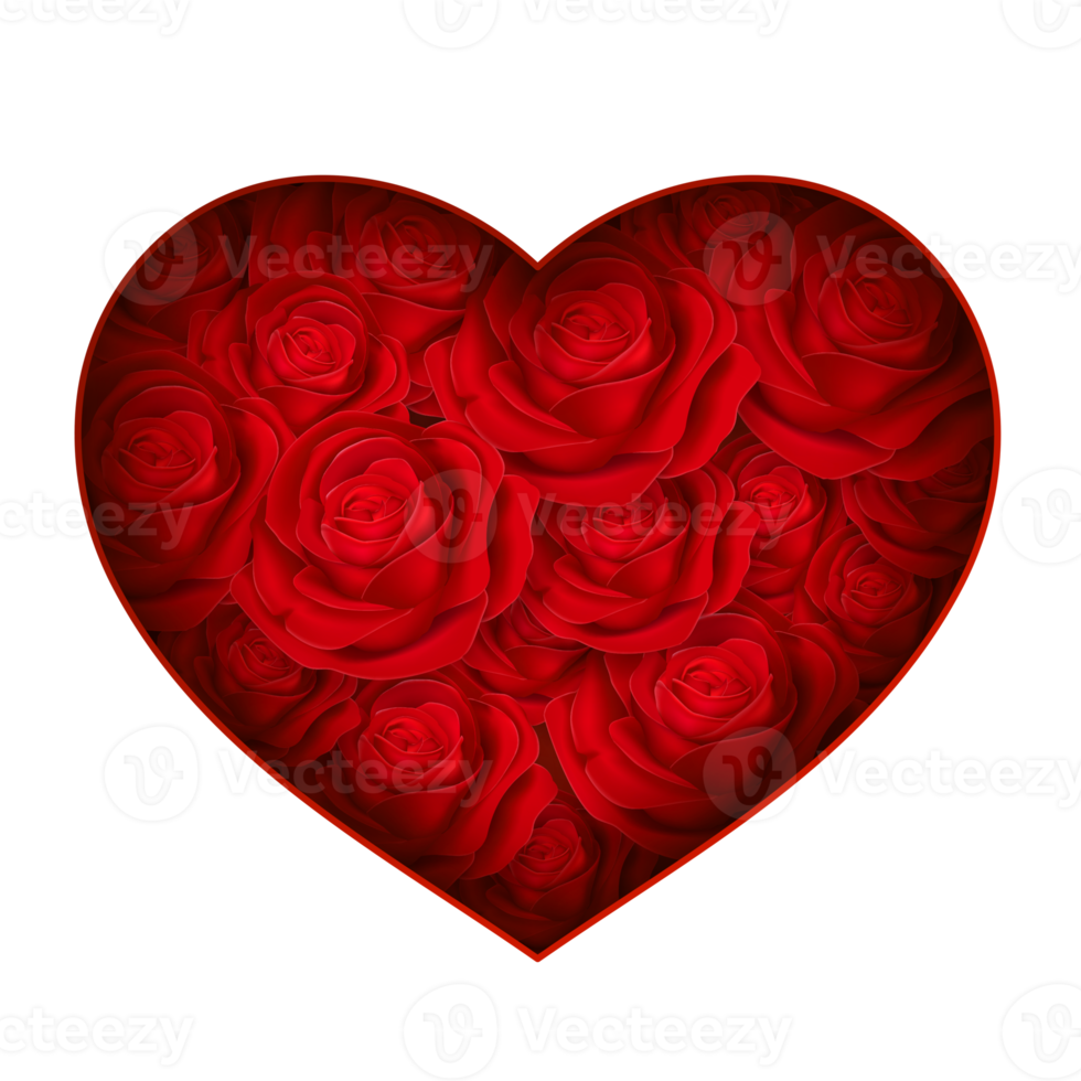 valentinstagherz aus roten rosen png