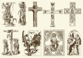 Vintage Jesus Illustrations vector