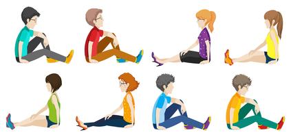 People sitting vector