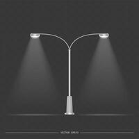 linternas metálicas que brillan. poste de luz con luz realista. vector. vector