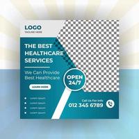 Medical healthcare social media post web promotion banner design vector