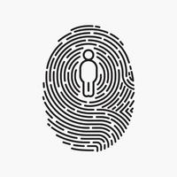 concepto de ilustración de vector de ADN de huellas dactilares humanas.