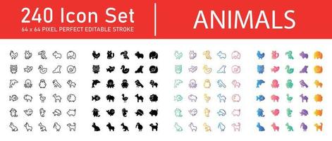 paquete de iconos de animales vector