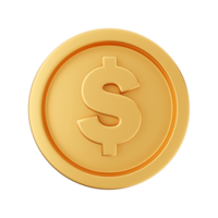 illustration de dollar de monnaie de pièce d'argent 3d png