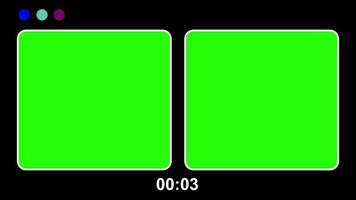 animatie zoom interface sjabloon op groen scherm. videoconferentie, videogesprek. leeg draadframe. ontmoetingsinterface video