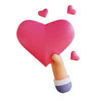 3d ilustração amor e mãos 2 adequado para o dia dos namorados png