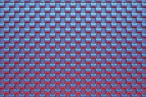 3D rendering. Blue and red pattern of cubes of different shapes. Minimalistic pattern of simple shapes. Bright creative symmetric texture photo