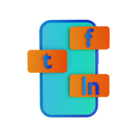 médias sociaux illustration 3d png