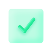 3d coche icône succès bouton blanc et vert signe élément illustration avec fond transparent png