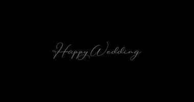 Happy wedding text animation. 4K resolution. Saber animation video