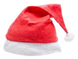 xmas red santa claus hat isolated on white photo