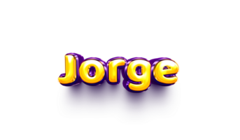 names of boys English helium balloon shiny celebration sticker 3d inflated Jorge png