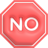 jolie icône interdite 3d. non, faux et refus signe 3 rendre png