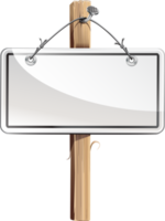 bannière de signe de planche de bois png