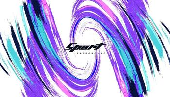 Abstract and Colorful Brush Background with Halftone Effect. Grunge Background. Brush Stroke Illustration for Banner, Poster, or Sports Background. Scratch and Texture Elements For Design vector