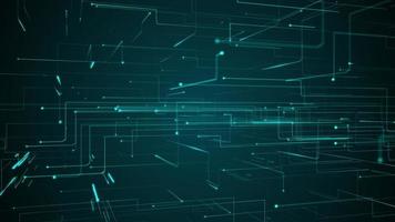 Abstract tech 3D circuit board styled background with a fast moving digital data stream. This modern technology motion background is a seamless loop. video