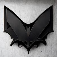 Realistic Bat logo. AI render. photo