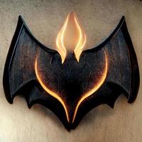 Realistic Bat logo. AI render. photo