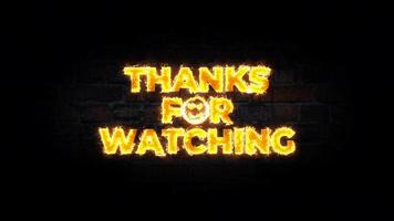 Grazie per Guardando fuoco effetto outro con contento emoji video
