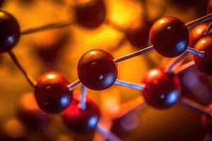 Molecular structure with connections between atoms. photo