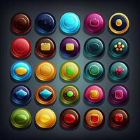 colorful round game button photo