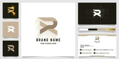 Letter XR or PR monogram logo with business card design vector