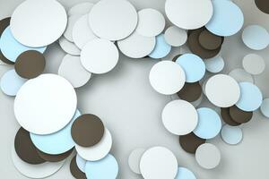 3d rendering, circle frame card template photo