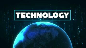 Technology Glitch Text With Earth Globe And Scientific Background video