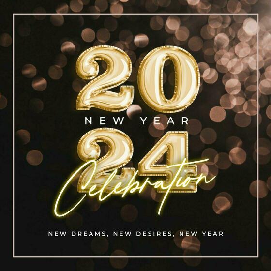 Black Elegant Happy New Year Instagram Post