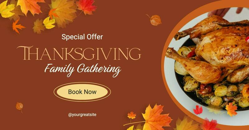 Brown Thanksgiving Restaurant Special Offer Facebook Ads