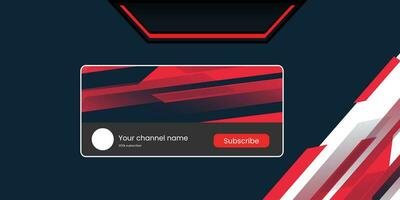 Youtube Channel Gaming Cover. Social Media Horizontal Live Streaming Banner. Red Cover for Gaming Video Service. . Vector illustration