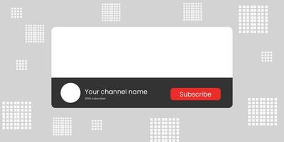 Youtube Channel Name Lower Third with Content Placeholder. Placeholder for Channel Logo. Vector illustration