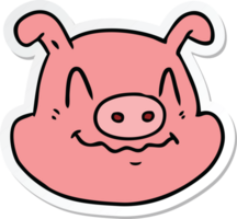 Aufkleber eines Cartoon-Schweingesichts png