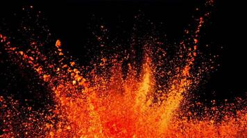 Super slow motion Explosion of color powder on black background. Filmed on a high-speed camera at 1000 fps. High quality FullHD footage video