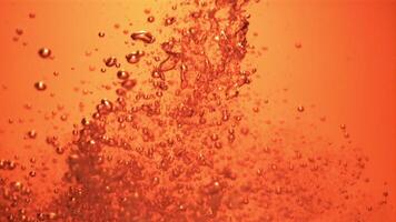Super slow motion beer pours with air bubbles. Macro background. Filmed on a high-speed camera at 1000 fps.High quality FullHD footage video
