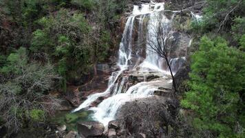 Tahiti Waterfall in Geres Portugal. Nature Background video