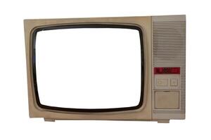 Old TV isolated on white background photo