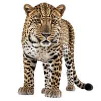leopardo in piedi isolato trasparente foto png