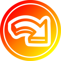 Richtung Pfeil kreisförmig Symbol mit warm Gradient Fertig png