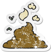 retro verontrust sticker van een tekenfilm stomen stapel van achterschip png