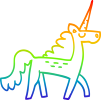 Regenbogengradientenlinie Zeichnung Cartoon mystisches Einhorn png