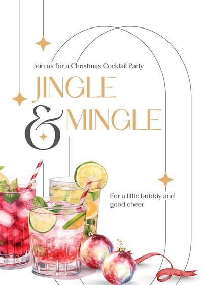 Holiday Cocktail Party Invitation Card