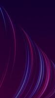 Vertical - stylish technology background with glowing pink and blue curved neon lines and copy space. This trendy tech animation is full HD and a seamless loop. video