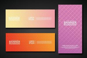 Set banner backgrounds with modern geometric lines textured pattern and colorful dynamic gradation vector