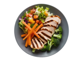 Balanced Plate with Grilled Chicken and Vegetables png