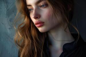 Elegant and Radiant Woman. Captivating Beauty in Graceful Poses and Stylish Fashion photo
