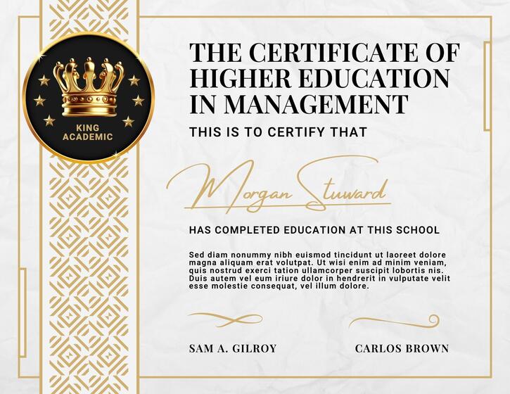 Education Institution Certificate Template