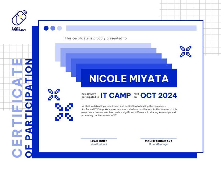 Event Participation or Support Certificate