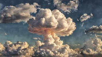clouds with an island in the middle, photo